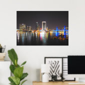 Poster Jacksonville Florida Skyline (Bureau à domicile)