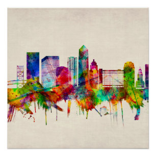 Poster Jacksonville Florida Skyline