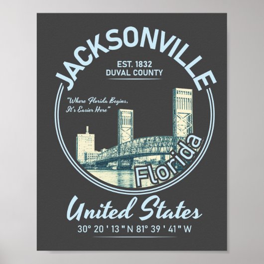 POSTER JACKSONVILLE - FLORIDA VINTAGE (Devant)