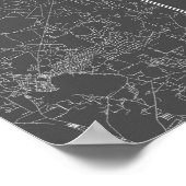 Poster Jacksonville, Floride (blanc sur noir) (Coin)