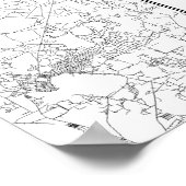 Poster Jacksonville, Floride (noir sur blanc) (Coin)