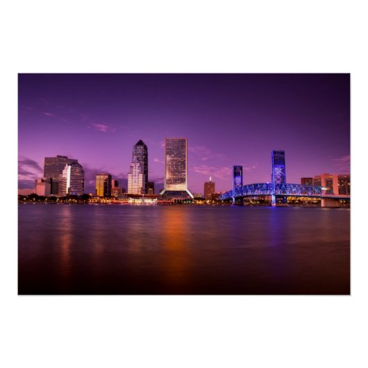 Poster Jacksonville Floride Skyline (Devant)