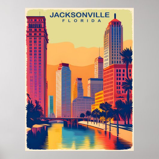 Poster Jacksonville, Floride, Voyage (Devant)