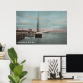 Poster Jacksonville, Floride - Vue du port avec (Bureau à domicile)