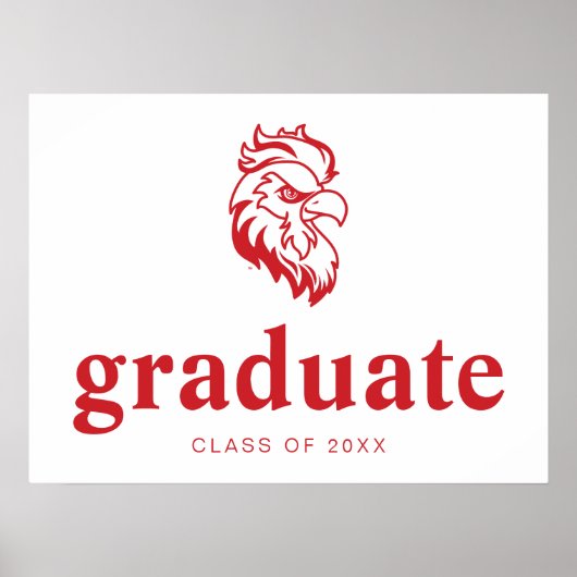 Poster Jacksonville State University Gamecocks Red Eagle (Devant)