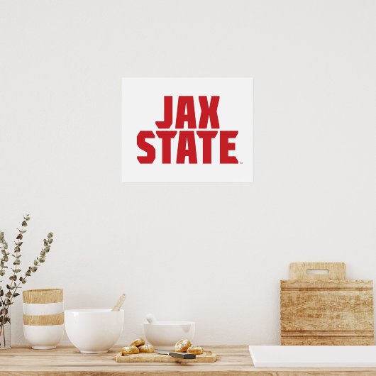 Poster Jacksonville State University JAX STATE Bold Red (Cuisine)