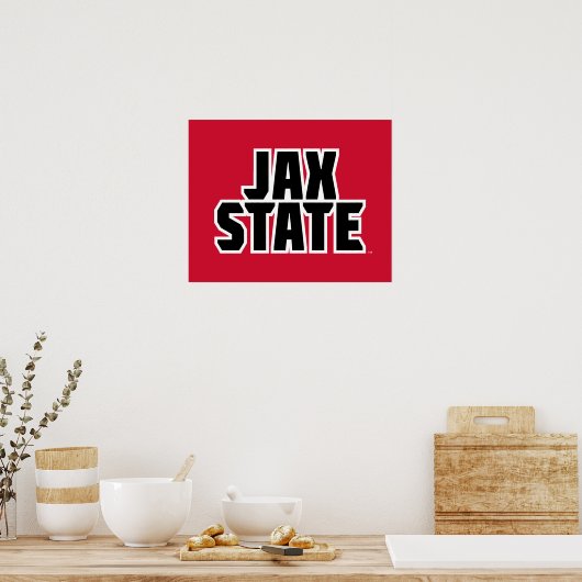 Poster Jacksonville State University JAX STATE Bold Text (Cuisine)