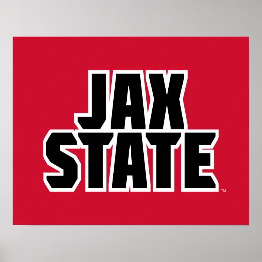 Poster Jacksonville State University JAX STATE Bold Text (Devant)