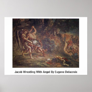Poster Jacob Lutte Avec Angel Par Eugene Delacroix