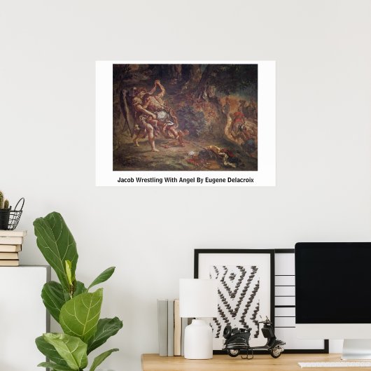 Poster Jacob Lutte Avec Angel Par Eugene Delacroix (Bureau à domicile)