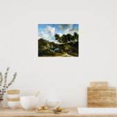 Poster Jacob van Ruisdael River Paysage avec château (Cuisine)