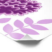 Poster Jacobean Floral Lg Motif rose sur blanc (Coin)