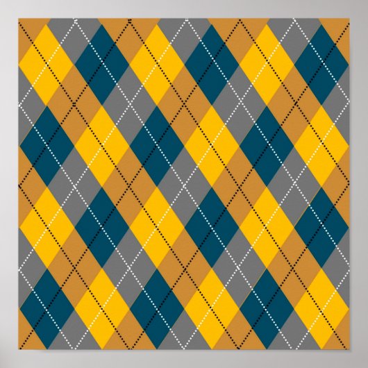 Poster Jacquard de couleurs d'automne Motif géométrique (Devant)