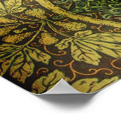 Poster Jacquard victorien à feuilles de paon et de chêne (Coin)