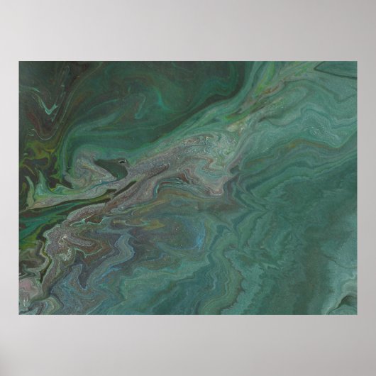Poster Jade 2 Vert Profond Abstrait (Devant)