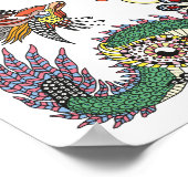 Poster Jade Dragon and Gold Phoenix playing with a pearl (Coin)