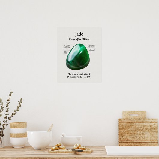 Poster Jade Gem Crystal Signification Card (Cuisine)