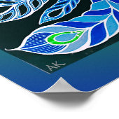 Poster Jade Majesty Elegant Vert et bleu paon (Coin)