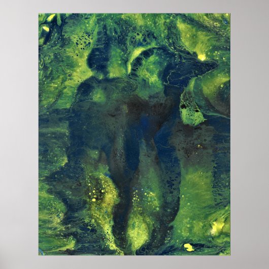 Poster Jaded Lover 1 Deep Green Abstract Art Print (Devant)