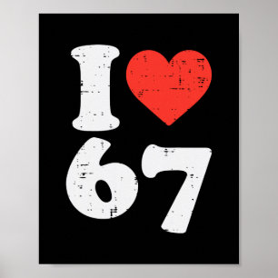 Poster J'adore 67 Drôle Déguisement Blague Six Sept Enfan