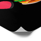 Poster J'adore Burger Cheeseburger Manger Malsain (Coin)
