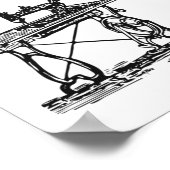 Poster J'adore coudre avec quatre machines à coudre vinta (Coin)