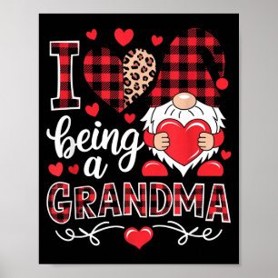 Poster J'adore être une grand-mère gnome famille appariée