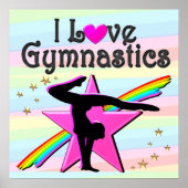 POSTER J'ADORE GYMNASTICS TUMBLING QUEEN DESIGN (Devant)