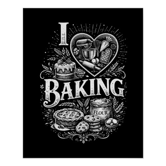 Poster J'adore la pâtisserie (Devant)