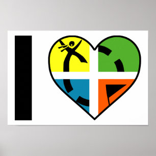 Poster J'adore l'affiche drôle de géocaching