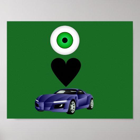 Poster J'adore l'affiche du garçon de voitures (Devant)