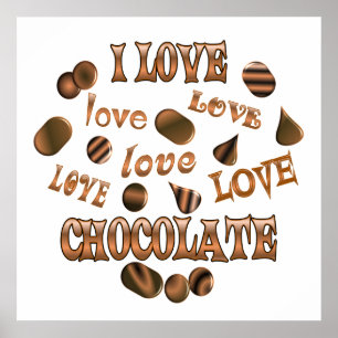 Poster J'adore le chocolat