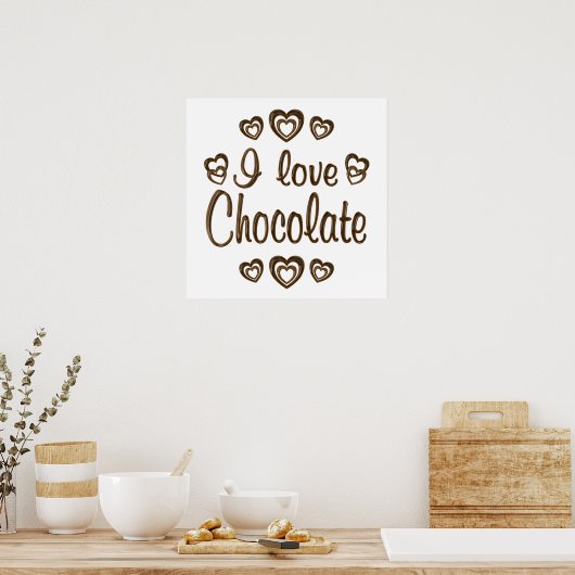 Poster J'adore le chocolat (Cuisine)