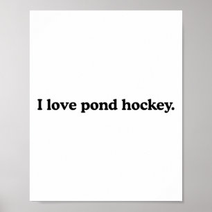 Poster J'adore le hockey sur étang - Amateur de sport de