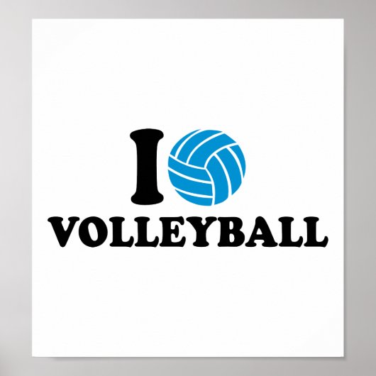 Poster J'adore le volleyball (Devant)