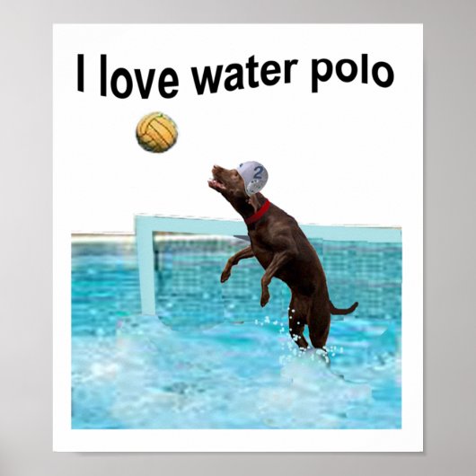 Poster J'adore le water polo (Devant)