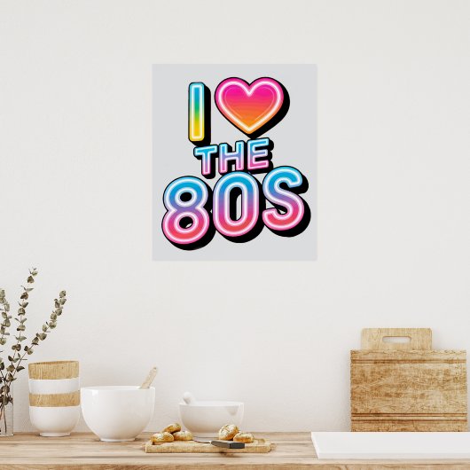 Poster j'adore les années 80 (Cuisine)