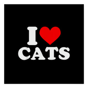 Poster J'adore les chats - J'adore les chats J'aime les c