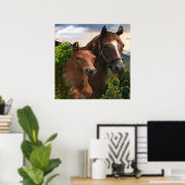 Poster J'adore les chevaux (Bureau à domicile)
