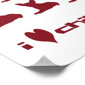 Poster J'adore les chihuahuas (Coin)