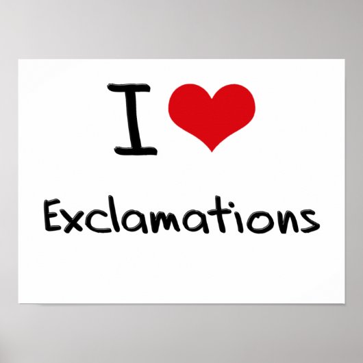Poster J'adore les Exclamations (Devant)
