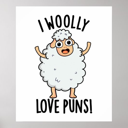 Poster J'adore les jeux de mots drôles sur les moutons (Devant)