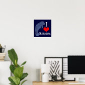Poster J'adore les lamantins (Bureau à domicile)