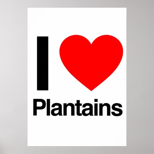 Poster j'adore les plantains (Devant)