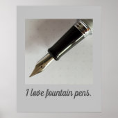 Poster J'adore les stylos-plumes (Devant)