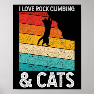 Poster J'adore l'escalade et les chats Mignon chaton amat