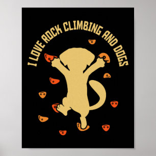 Poster J'adore l'escalade et les chiens - Boulder Boulder