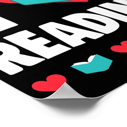 Poster J'adore lire (Coin)