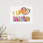 Poster J'adore lire (Cuisine)