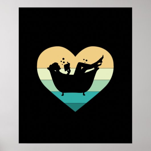 Poster J'adore lire dans la baignoire (Devant)